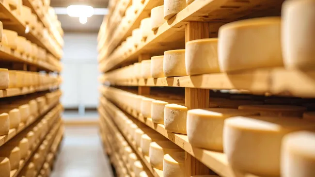 Wheels of cheese